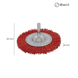 Spazzola in Nylon Disco O/100 mm. 1/4". - Product Image 2