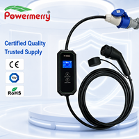Chargeur EV portable 7kW 32A Type 2 230Vac avec prise de courant personnalisée pour les besoins de charge à domicile, au garage, en voyage et en cas d'urgence en Europe