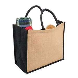 Vente en gros Personnalisation Imprimé Écologique Mode Réutilisable Plage Tote Épicerie Sacs de Jute - Product Image 3