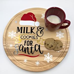 Elegante lujo 2025 Vintage Navidad bandeja decorativa para servir Metal y madera desayuno nueces postres bandeja - Product Image 6