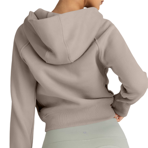 Produit chaud, streetwear décontracté, épaules tombantes, respirant, respectueux de l'environnement, sweat-shirts à capuche en tricot, sweat-shirts à capuche courts pour femmes - Product Image 2