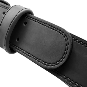 เข็มขัดยกน้ำหนักขายดี แบบสองหัวเข็มขัด หนังสีดำบุหนา 4 นิ้ว ดีไซน์ปรับแต่งได้ สำหรับเพาเวอร์ลิฟติ้งและฟิตเนส - Product Image 5