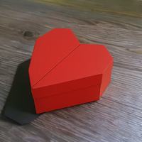 Boîte cadeau en papier personnalisable de 2 mm d'épaisseur, en matériaux recyclés écologiques, en forme de cœur rouge en relief, emballage romantique pour la Saint-Valentin