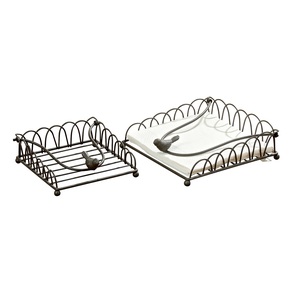 Porte-serviettes en métal traditionnel personnalisé couleur et forme décorative à la main dessus de table élégant fantaisie pas cher porte-serviettes en métal - Product Image 4