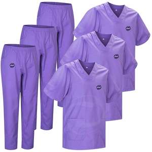 Uniforme de gommage médical en coton doux | Uniforme d'allaitement unisexe à col en V | Vêtements de santé OEM/ODM - Product Image 4