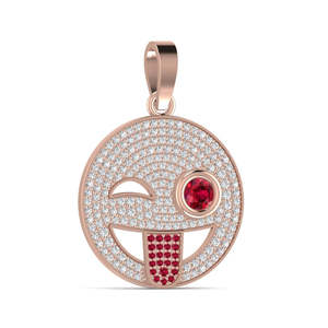 Luxueux et élégant drôle Leb Grown Diamond and Silver Gold Hip-Hop Pendant Rose Gold for Gift Charm - Product Image 3