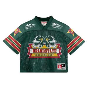 Equipo personalizado ropa deportiva uniforme de alta calidad Boxy Fit Athletic malla camiseta acanalado escote corto Unisex fútbol de talla grande - Product Image 1