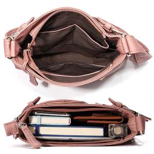 Women's Vintage Multi-Pocket Leather <b>Shoulder</b> Bag Single <b>Strap</b> Tassel Geometric Genuine Leather Polyester Zip for Summer Winter - Product Image 3