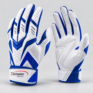 Premium Quality American Football <b>Gloves</b> Full Finger <b>Sports</b> <b>Gloves</b> White Blue PU Breathable Hook And Loop Unisex All Seasons - Product Image 4