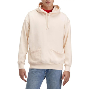 Oem Sweat A Capuch Étiquetage privé Sweats à capuche lourds Logo personnalisé Poches deux côtés Sweats à capuche beige épais et solide - Product Image 2