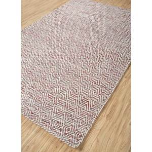 พรมทอแบบเรียบลายเรขาคณิต Abrash Adwv-13047 ทำจากขนสัตว์และใยวิสโคส สีแดงและสีส้ม สำหรับใช้ในบ้าน - Product Image 2