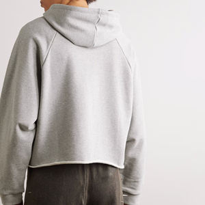 Sweats à capuche pour hommes personnalisés Fabricants de vêtements 100% coton 420 500 600 Gsm Sweat à capuche court graphique Boxy avec strass - Product Image 4