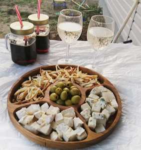 Plateaux en bois de service de nourriture faits à la main Vaisselle de forme incurvée Décoration de mariage Anniversaire et autres plateaux en bois - Product Image 3