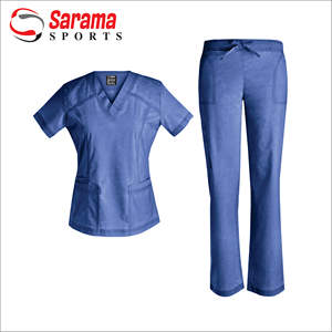 Uniforme d'allaitement col en V à manches courtes haut et jogging ensemble hôpital médical gommages vêtements longs pour infirmières - Product Image 1