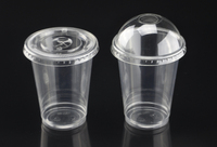 Gobelets jetables en plastique PET 240ml/360ml/500ml avec couvercles bombés et plats, transparents, pour fêtes, fabriqués au Vietnam