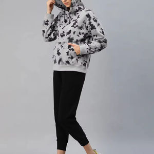 Fournisseur direct d'usine, survêtement pour femme d'hiver à capuche, imprimé délavé à l'acide, empilé, écologique, poids lourd, couleur personnalisée - Product Image 4