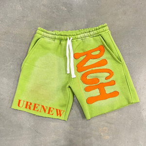 Short de basket-ball pour hommes Patch brodé personnalisé Logo Gym Sports Blank Sun Faded Sweat Washed Athletic Wear - Product Image 6