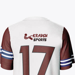 Hot <b>Sale</b> 100% Customized Sublimation Printed American Football Jersey Half Sleeve Sublimation Printed American Football Jersey - Product Image 6