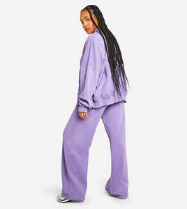 Fabricant en gros de survêtements pour femmes de haute qualité, logo personnalisé, 100% coton, ensemble surdimensionné délavé à l'acide pour femmes, fabriqué au Pakistan - Product Image 2