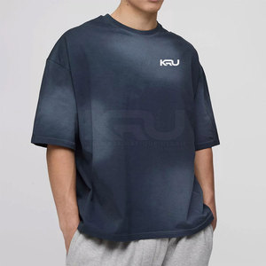 T-shirt en coton de qualité supérieure, surdimensionné, confortable, effet délavé, pour homme, tenue décontractée élégante pour l'été, à porter en extérieur et en intérieur - Product Image 5