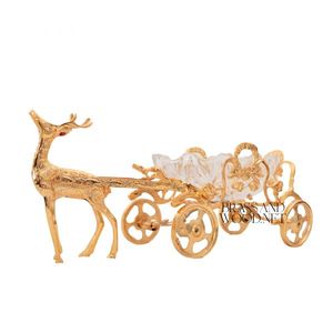 Cenicero de ciervo de lujo de cristal y latón macizo - Product Image 1