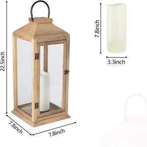 Farol Decorativo de Madera de la India para Decoración de Interiores en Casas, Creando una Iluminación Cálida en Salas de Estar y Comedores - Product Image 4