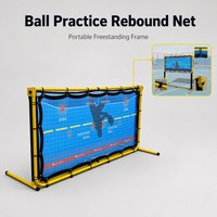Filet de rebond portable pour pickleball, angle réglable, écran d'entraînement pour la pratique du pickleball, aide à l'entraînement autonome, pour terrain intérieur/extérieur, en nylon
