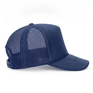 Casquette de golf unisexe en mousse à calotte haute, bleu marine, 6 panneaux, style trucker, en maille, réglable, décontractée, printemps-été, par sublimation - Product Image 4