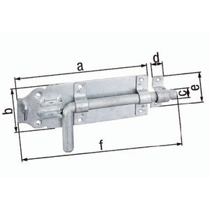 160mm X 70mm Hot-Dip Galvanized Steel Bolt Latch 49mm Projection - Product Image 1