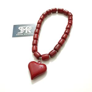 Collier pendentif ange en résine rouge avec perles épaisses pour femmes, tendance, fait à la main, best-seller, pour l'amour - Product Image 5