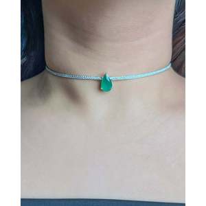 Collier ras de cou en or 18 carats avec perle pour femme, cadeau de mariage chrétien - Product Image 5