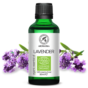 Aceite Esencial de Lavanda Orgánico Aromatika 50ml, Certificado ECOCERT COSMOS, Lavandula Angustifolia, Aceite Bio para el Cuidado de la Piel - Product Image 1