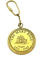 Calendrier perpétuel nautique antique de 100 ans en laiton poli avec porte-clés – Cadeau d'affaires doré pour lui et elle