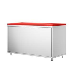 Armoire de sol en acier inoxydable PREMIUM - 1600x700mm - avec portes coulissantes - incl. Planche à découper rouge - Product Image 4