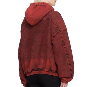 Top vente femmes lavage à l'acide sweats à capuche respirant tenue décontracté haut tendance avec poches lavage à l'acide sweats à capuche avec dans le prix pas cher - Product Image 5