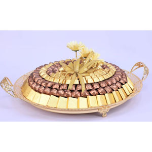 Plateau de bonbons sucrés au design de luxe Plateau ou plateau en métal rond de la plus haute qualité Porte-desserts pour les fêtes de mariage Prix le plus bas - Product Image 6