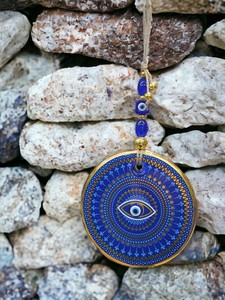 Ojo Turco DAFNI de 13 CM, Hecho a Mano, en Vidrio Magnético con Relieve, Decoración de Pared Tradicional, Regalo Promocional Novedoso de Estambul, Turquía - Product Image 5