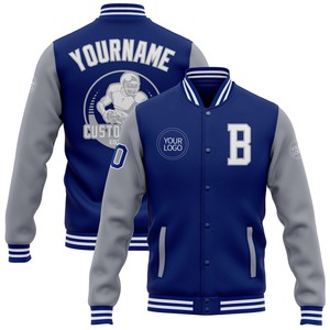 Vente en gros dans l'industrie directe Blouson aviateur hiver décontracté personnalisé rouge blanc royal veste bicolore Varsity Letterman - Product Image 2