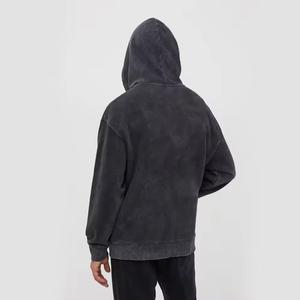 Sudadera con capucha de algodón 100% de peso pesado de gran tamaño personalizada para hombre, sudaderas lavadas vintage desgastadas lavadas con piedra ácida - Product Image 2