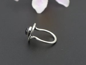 Bague en argent sterling 925 de style classique pour femme Améthyste naturelle coupe ronde pour fiançailles ou cadeau de fête de mariage - Product Image 3