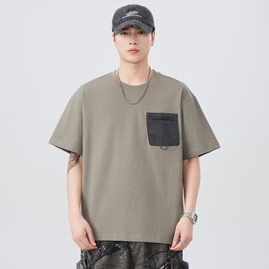 Fashion Brand Men's <b>Top</b> 2025 Summer New High-End Style <b>Short</b>-<b>Sleeved</b> Loose Casual T-Shirt Solid Pattern <b>Knitted</b> Fabric - Product Image 4
