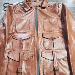 Chaqueta vaquera de cuero estilo vintage de calidad premium para hombre - Product Image 1