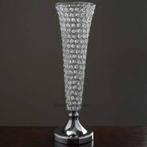 Superior Quality Silver Color Shiny Polished Aluminum Casted & Gold Plated Unique Designer Handles Attractive Look <b>Trumpet</b> Vase - Product Image 5