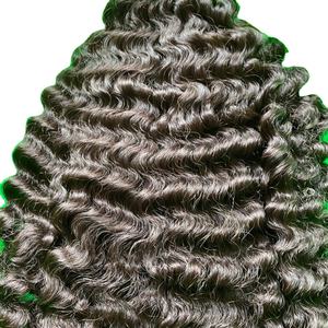 Mechones de cabello humano brasileño para mujeres negras, cabello rizado birmano sin procesar, Color negro, venta al por mayor, 10A - Product Image 3