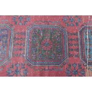 Turkish <b>Runner</b> Rug 2.5x11.2 ft (76x341 cm), <b>Red</b> Floral Vintage Rug - Product Image 5