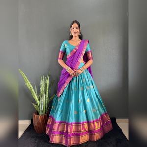 Vente en gros de Lehenga Choli en coton Varuni non cousu ou cousu avec dupatta, tenue de soirée indienne de créateur pour femmes, pour mariage - Product Image 5