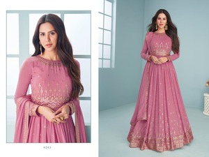 Salwar Kameez Étnico Indio para Mujer, Georgette Sintética Pesada con Bordado de Lentejuelas de 5 mm, Dupatta Adecuada para Bodas - Product Image 2