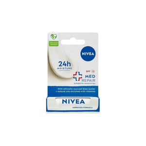 Fórmula Calmante para Reparar Labios Secos, Bálsamo Labial Nivea Med Repair para Labios Agrietados y Ásperos - Product Image 2