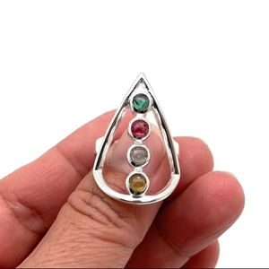 Boho Style Classical <b>Ring</b> Jewelry For Women Silver Jewelry 925 Sterling Silver Multi Stone Gemstone Handmade <b>Ring</b> Gift For Love - Product Image 1