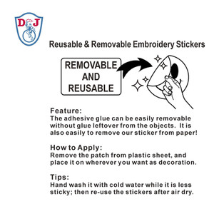 Autocollants brodés réutilisables et amovibles pour voiture - Product Image 5